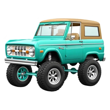 turquoise green classic ford bronco with slot alminum wheels sticker