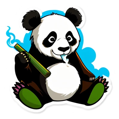Panda smoking weed sticker