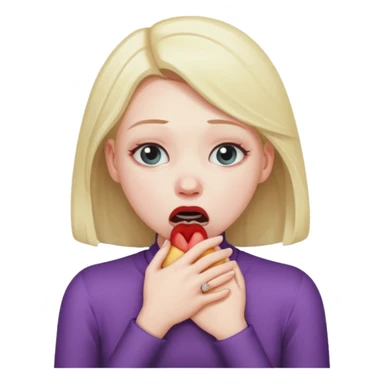 Girl choking herself sticker