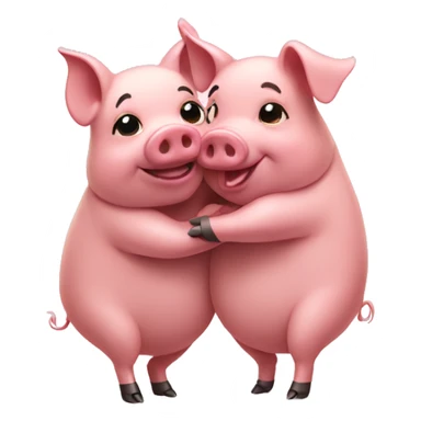 Two pigs hugging sticker