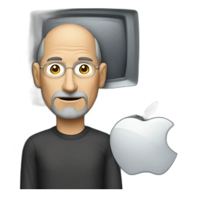 steve jobs and computer sticker
