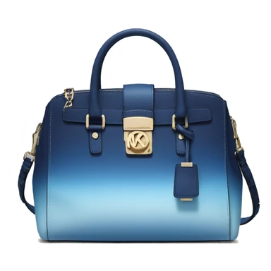 Realistic dark blue to light blue ombre michael kors satchel purse.  sticker