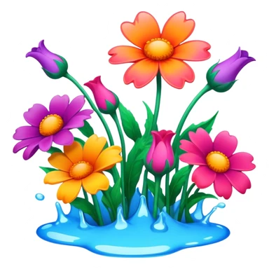 melting garden flowers  sticker