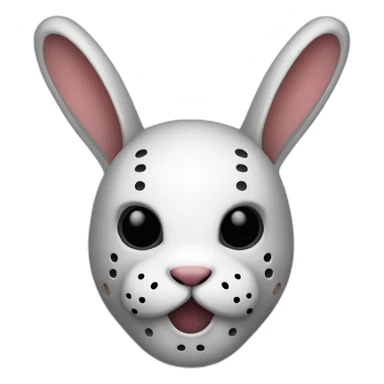 bunny with Jason Voorhees mask sticker