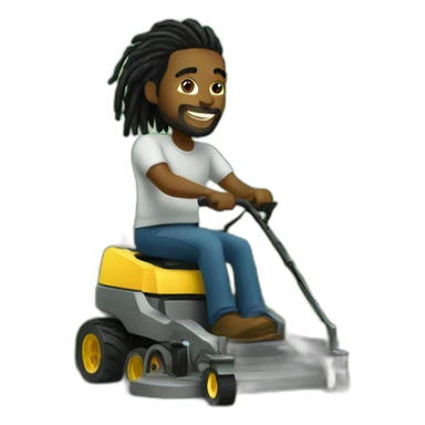 Black man with dreads mowing sticker