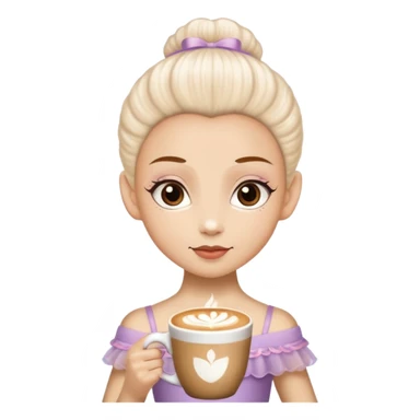 Bailarina de ballet con cabeza de un café capuchino sticker