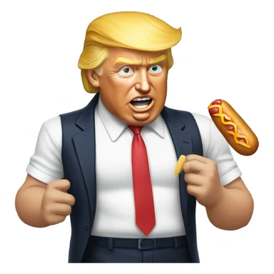 Donald trump eating a corn dog sticker