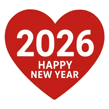 new year 2026, heart,remove background sticker