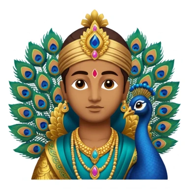 lord murugan with peacock and vel sticker