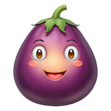 Eggplant in peach sticker