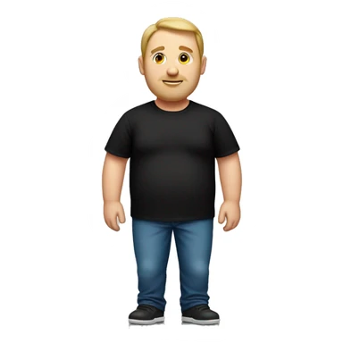 Caucasian Fat man black shirt sticker