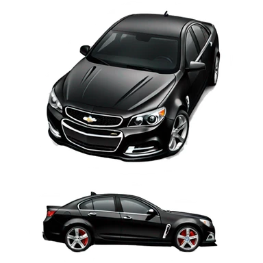 black chevy ss with chrome wheels sticker