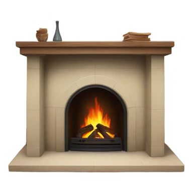Realistic fireplace  sticker