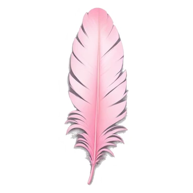 Create a pastel pink feather emoji with a luxurious and elegant touch sticker