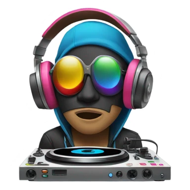 DJ wearing a mask sticker