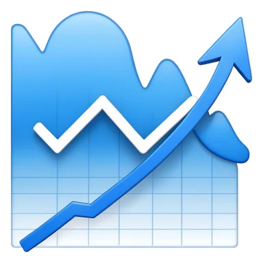 blue chart increasing sticker