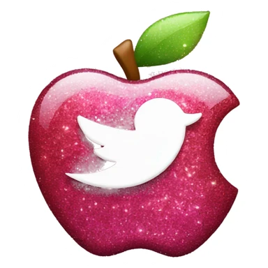 apple swift logo in sparkly pink glitter sticker