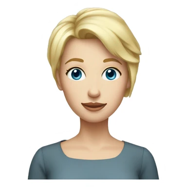 Very Short blond hair mom blue eyes sticker