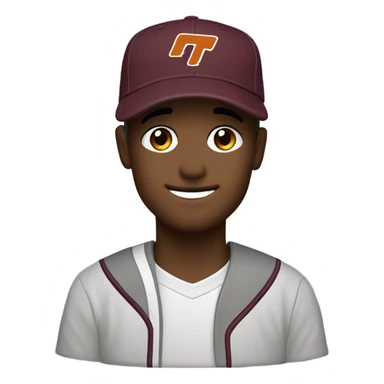 single maroon virginia tech VT baseball cap sticker