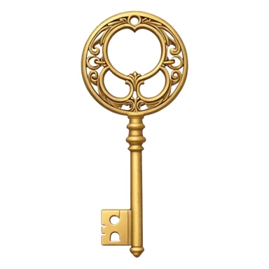 gold antique key sticker