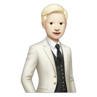 Albino person in an elegant suit sticker