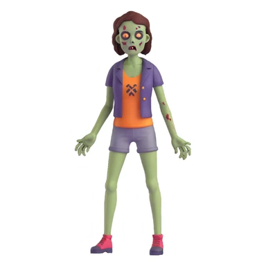 zombie female sticker