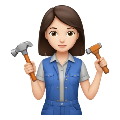 brunette girl renovating her apartment sticker
