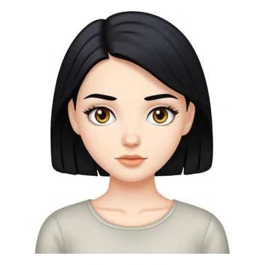 White girl with black hair sticker