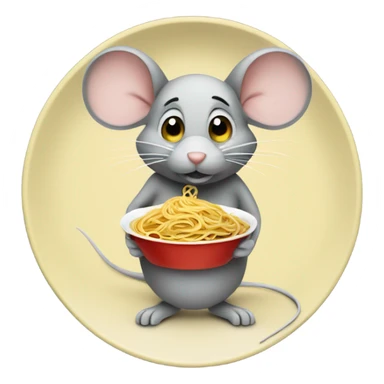 mouse holding a plate of spaghetti  sticker