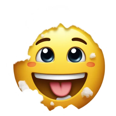 Happy emoji with a pile of salt ￼ sticker