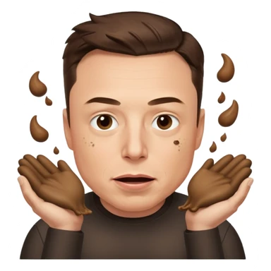 elon throwing poop sticker