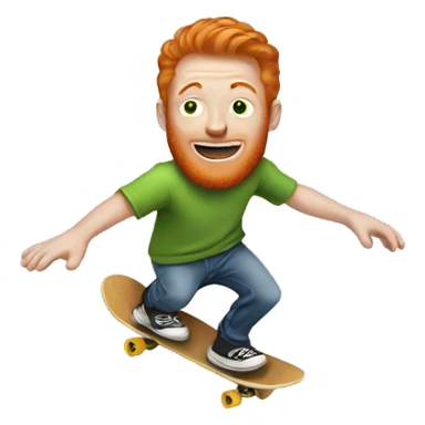 Ginger man on skateboard sticker