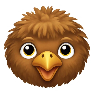 Brown fluffy chicken sticker