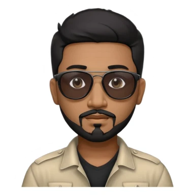 Indian man with  black hair and Goatee and black sunglasses sticker