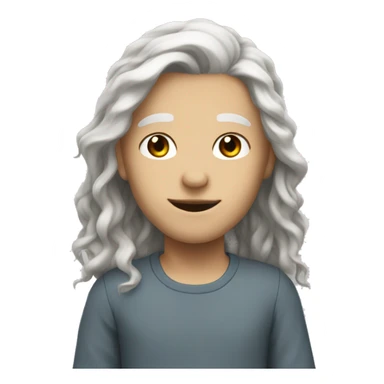 I want to create my own character. Please create a character with white skin and long, dark brown hair with a slight wave. sticker