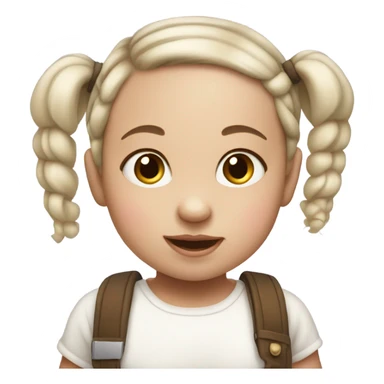  baby white girl with pigtails  sticker