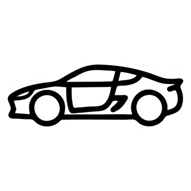 side profile Koenigsegg icon style bold outline simplified features no text sticker