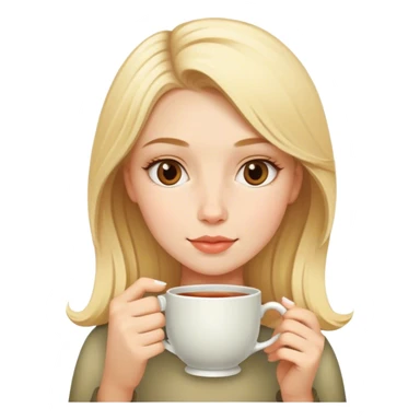 Chica rubia tomando te sticker