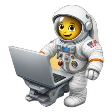 Astronaut with a computer sticker
