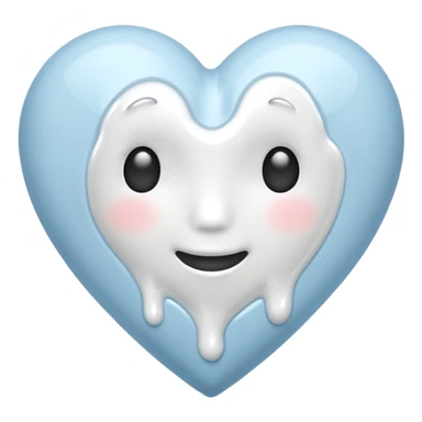 white heart melting sticker
