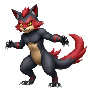 Shiny Dark Badass Handsome Torracat-Zoroark full body sticker
