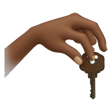 a brown hand giving someone a key sticker