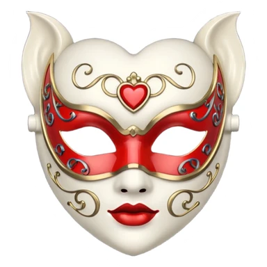 heart with gothic masquerade mask sticker