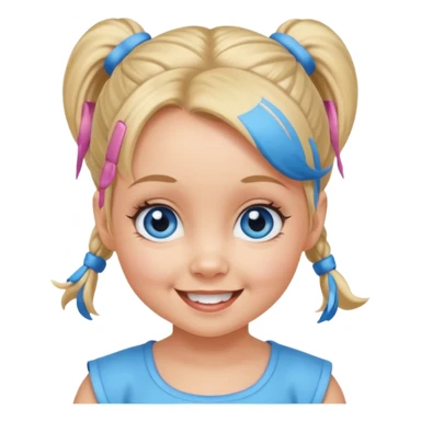 Baby Spice with blue eyes, ponytails hair sticker
