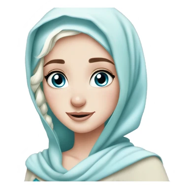 Hijabi elsa princess freckless blue eyes sticker