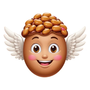 Make flying baked bean faces with wings  sticker
