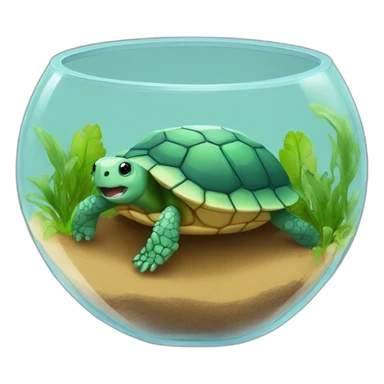 Tortue dans terrarium sticker