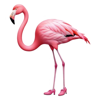 flamingo wearing shoes sticker