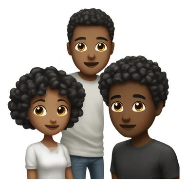 Couple kissing brown skin girl with black curly hair and white skinned boy with black short hair  sticker