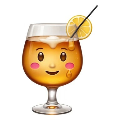Emoji with an amaretto sour cocktail whiskey glass sticker